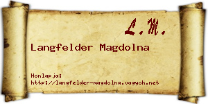 Langfelder Magdolna névjegykártya
